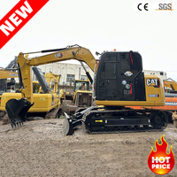 Mini-pelleuse d'occasion Cat 308E2 d'origine japonaise, excavatrice sur chenilles de 8 tonnes avec pince hydraulique