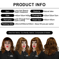 Masque en latex amusant pour femmes aux cheveux longs, masque intégral pour costume de mascarade, fête costumée, jeu de rôle, accessoire de tête d'Halloween personnalisable