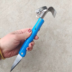 เครื่องมือขูดเปลือกต้นไม้แบบสองหัว ใบมีดเหล็ก ด้ามจับสีน้ำเงิน กันลื่น ใช้สำหรับทำสวนและตัดแต่งกิ่ง - Product Image 2