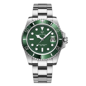 Montre mécanique automatique Ailang Green, boîtier en acier inoxydable de 12 mm, étanche 100 bars, fermoir pliant, verre de sécurité - Product Image 1