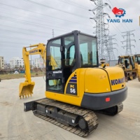 Excavatrice hydraulique Komatsu PC56 d'occasion, 5,3 tonnes, pour travaux de construction