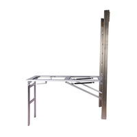 Table pliante murale gain de place, moderne, en alliage d'aluminium argenté, avec verrou de sécurité, pour salon, chambre et bureau