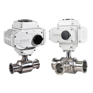 COVNA DN100 4 นิ้ว 220V ข้อต่อแบบ Tri Clamp เกรดอาหาร สแตนเลสสตีล มอเตอร์บอลวาล์วแบบสุขภัณฑ์ - Product Image 1