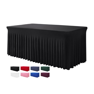 Luna al por mayor moderno 6FT estiramiento Spandex cubierta de mesa mesas plegables Rectangular mantel ajustado para banquetes al aire libre eventos - Product Image 1