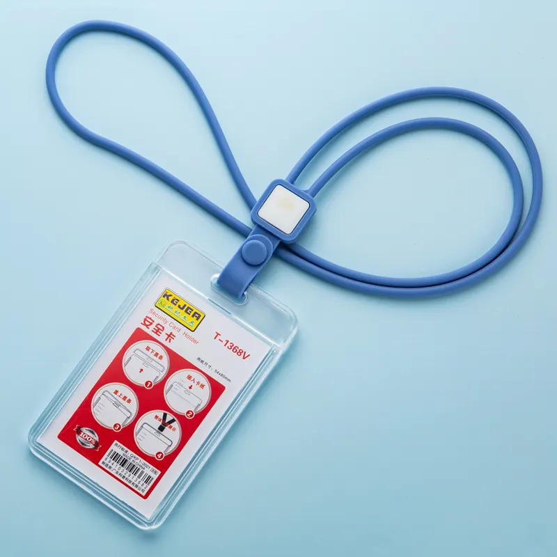 Kimlik rozeti tutucu, T-1368 plastik kimlik kartı tutucu, ofis, okul, fabrika için dikey sert kart iş rozeti kol