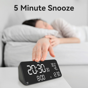 EMAFバードサウンド自動明るさエレトロニックタイムクロック大型ディスプレイLEDバッテリークロック温度デジタルベッドサイド目覚まし時計 - Product Image 2