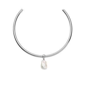 Collana Girocollo con Cerchio Spesso di Luoyan Trend Jewelry, Elegante Pendente con Perla Barocca Placcato <span class=keywords><strong>Oro</strong></span>, Collana con Charm per Donne e Feste - Product Image 5