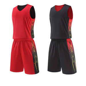 High Quality Custom Designed <b>Adult</b> Basketball Jersey Suit Breathable 100% Polyester Reversible Sublimation Plus Size Summer - Product Image 4