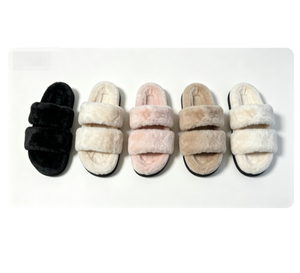 Elegantes Sandalias de Felpa de Chenilla Gris Carbón para Mujer, con Triple Correa, Suela Suave que Absorbe los Impactos, Color Rosa, para Chicas Universitarias - Product Image 1