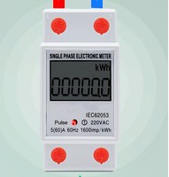 Meteran elektrik Digital tipe rel panduan, meteran prabayar 4P dengan rel Din meteran energi