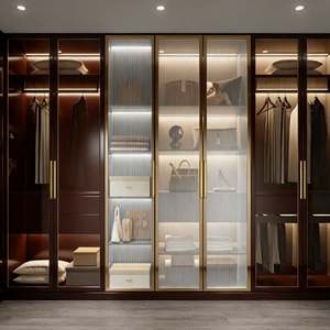 Armario Modular Personalizado BALOM, Estructura con Puerta de Vidrio, Luz LED, Mueble de Almacenamiento Ecológico - Product Image 2