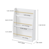 Étagère à livres pour enfants à 3 niveaux, blanche, robuste, en MDF et en bois de pin, organisateur de rangement pour chambres, salles de jeux, salles de classe