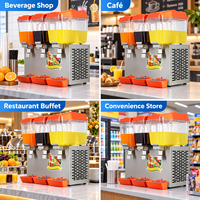 Boissons de cafétéria à succès commercial avec robinet, machine à jus réfrigérée à trois cylindres, boissons de bar à jus