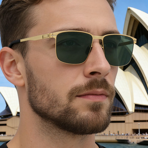 Lunettes de soleil carrées pour hommes Ks-3979, monture en plastique et métal, verres en nylon, protection UV400 pour usage extérieur - Product Image 4