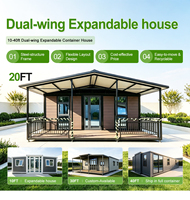 Maisons mobiles luxueuses et extensibles, dotées d'une cuisine, d'une salle de bain et d'une petite maison de vacances.