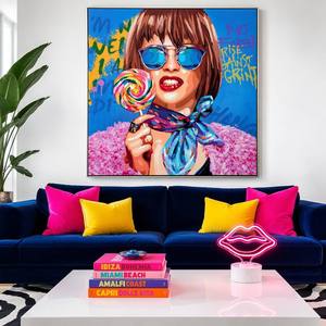 Tableau sur toile pop <span class=keywords><strong>art</strong></span> femme, best-seller, encadrement sur mesure, <span class=keywords><strong>portrait</strong></span>, <span class=keywords><strong>art</strong></span> mural pour salon, décoration intérieure - Product Image 3