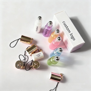 Contenitore Vuoto Rotondo Personalizzato per Cosmetici, Colore Bianco Verde, con Portachiavi e Applicatore a Rullo - Product Image 5