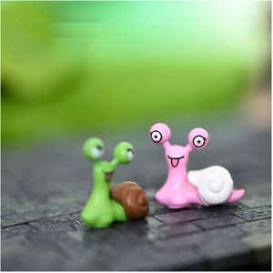 Jolies poupées de couple d'escargots aux yeux bombés, ornements de jardin miniatures, figurines d'animaux faites à la main pour la décoration de paysages en mousse Wx 993 - Product Image 2