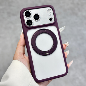 B497 คุณภาพดี 360 ° เคสโทรศัพท์แบบหมุนได้สำหรับ iPhone 17 16 15 Pro Max ผิวสัมผัสนุ่มแบบ Skin Feel พร้อมแม่เหล็ก - Product Image 4