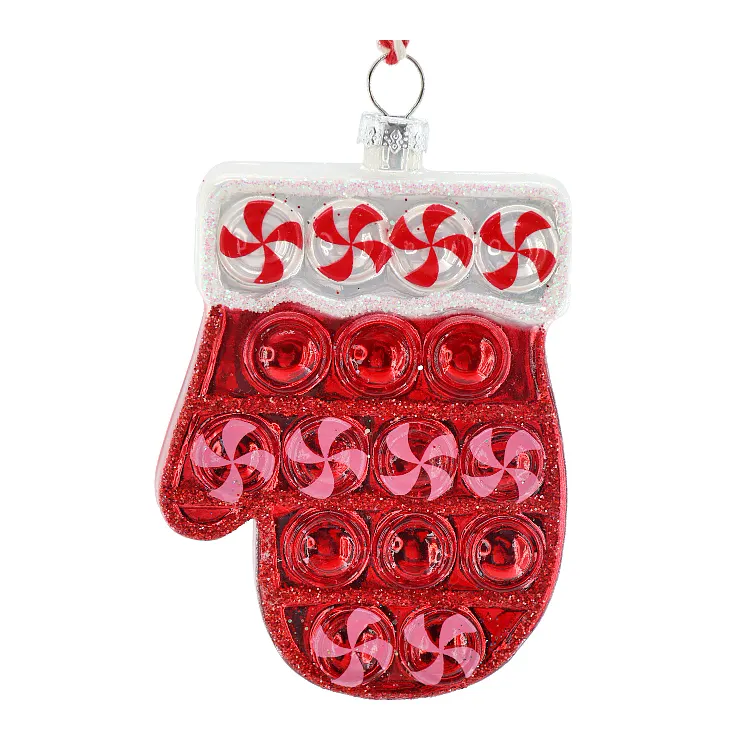 Zhengtian verre décoration de noël gants sacs-cadeaux flocon de neige rouge bonbons pour enfants sacs-cadeaux pendentifs d'arbre de noël