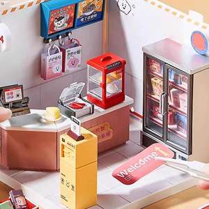 Simulation de scène jouets intelligents modèle de ville légère dépanneur comptoir de caisse maison de poupée meubles scène bricolage - Product Image 3