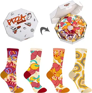 Unique design women pizza gift colorful crew cute socks novelty socks lady food fashion socks for women elites