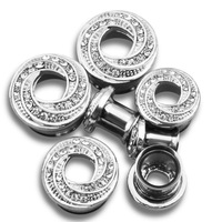 Alisouy Fashion 2pcs Tunnel d'oreille en acier inoxydable Alésoir Dilatateurs d'oreille Jauges Dangle Stretcher Expander Body Piercing Ear 6mm-16mm