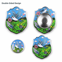 Marqueur de balle de golf magnétique en gros avec illustration double face et marqueur amovible de 25 mm pour les magasins de golf professionnels
