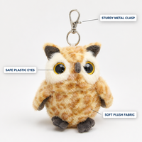 Porte-clés en peluche hibou, breloque de sac, pendentif mignon en fausse fourrure, vente en gros personnalisée