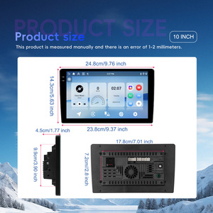 Podofo 9 ''/10" DIN đôi <span class=keywords><strong>Android</strong></span> đài phát thanh xe 4 + 128G/4 + 64G <span class=keywords><strong>1080P</strong></span> Incell màn hình cảm ứng không dây Carplay/<span class=keywords><strong>Android</strong></span> tự động GPS Wifi OEM - Product Image 5