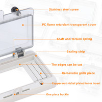 EKYK YKW-16A Cache de protection transparent IP67 à 16 voies pour fenêtre de contact PC pour boîtier de distribution