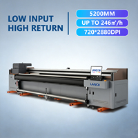 Imprimante jet d'encre UV grand format 5200 mm, impression numérique haute vitesse, imprimante UV à bande large format pour la publicité commerciale