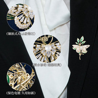 Bros Pin Model Baru Motif Bunga Crabapple Mutiara Alami Retro Eksklusif dengan Inlay Tembaga dan Zirkon, Aksesoris Jas