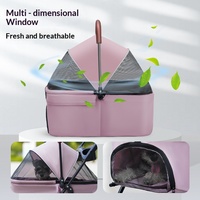 Chariot de transport pliable pour chien et chat, poignée réglable, amortisseur de chocs, roues universelles silencieuses à 360°, chariot de transport pour animaux de compagnie