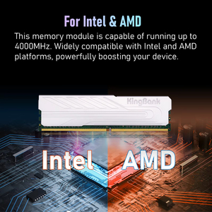 KingBank Computer Desktop Memory <b>Ram</b> <b>DDR4</b> 8G/16G/32G 3200/3600Mhz With Heatsink for AM4/Intel High Performance Platform Desktop - Product Image 3