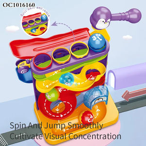 Jouets d'activités pour tout-petits de 1 à 3 ans, ensembles de pistes de <span class=keywords><strong>course</strong></span> de voitures à fente, tours de pistes à billes roulantes, jouets avec marteau - Product Image 4