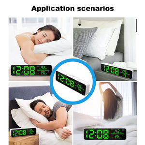 Réveil numérique WALE Tuya avec détecteur de température et d'humidité, fonction snooze, horloge de table, station météo, décoration d'intérieur - Product Image 6