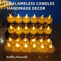 Bougie LED sans flamme à piles TSINYE avec flamme vacillante jaune - Décoration artisanale en plastique pour la maison pour Noël