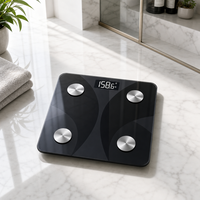 Balance connectée intelligente avec analyseur de graisse corporelle et écran LCD, capacité 180 kg, mesure du poids et de la graisse – Meilleures ventes