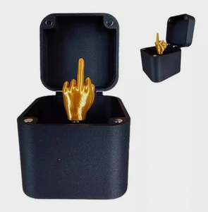 Cadeau <span class=keywords><strong>de</strong></span> Noël amusant et original pour adultes : Doigt d'honneur en boîte, blague, farce, jouet blanc pour hommes - Product Image 1