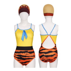 Traje de Baño de Una Pieza Sun Wukong para Mujer, Estampado de Tigre, con Lazos Delanteros, UPF50+, Conjunto de Traje de Baño Deportivo - Product Image 1