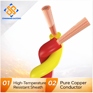 Câble d'alarme à 2 conducteurs, fil de cuivre toronné isolé en PVC pour interphone et câblage basse tension - Product Image 1