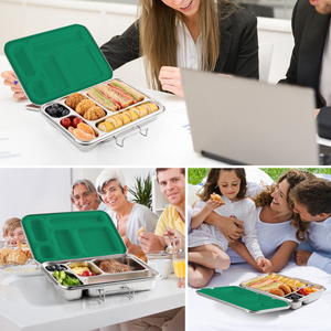 Lonchera Aohea Popular de Acero Inoxidable con 5 Compartimentos, Lonchera Infantil Reutilizable, Bento para la Escuela, Oficina y Niños - Product Image 3