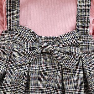 Vente en gros de vêtements pour enfants, nouveaux modèles, ensembles de vêtements pour enfants, chemises à manches longues unies et robes à carreaux pour filles - Product Image 3