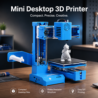 Nueva Impresora 3D de Escritorio K9 Super Mini, 10*10*10cm, Sin Cama Calefactada, Impresión con un Solo Botón, Ranura TF, Regalo, Superventas