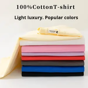 T-shirt 220g in maglia a manica lunga in puro cotone Anti-pilling Unisex Casual Casual primavera autunno tinta unita genitore-bambino - Product Image 3