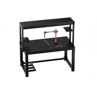 Plataforma de Trabajo de Seguridad con Tablero Colgante para Taller Mecánico, de Aleación de Aluminio ESD Negra con Superficie de Mármol