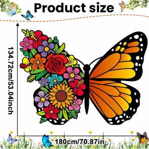 Promoción de Nuevo Producto 2025: Decoración de Fondo con Alas de Mariposa de Alta Calidad, Flor Monarca Naranja, para Fiesta de Cumpleaños, Poliéster - Product Image 3
