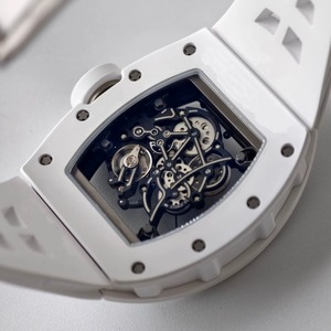 Montre Umi RM-055 de qualité supérieure, cadran squelette, bracelet en caoutchouc blanc, mouvement RMUL2, boîtier en céramique - Product Image 6