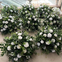 BF-FB01 Centre de table en fleurs artificielles en soie 50cm 60cm 70cm, boule de fleurs blanche et verte pour décoration de mariage